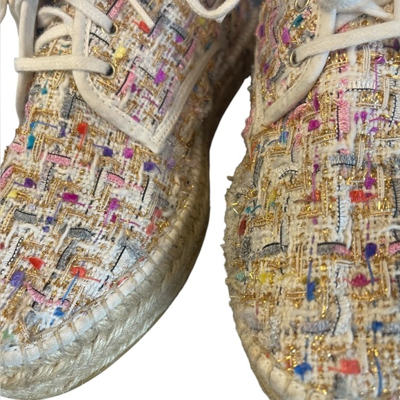 Anthropologie Lace-Up Tweed Espadrille Sneakers, Multicolor, Euro 41/ US 10 - Picture 4 of 9